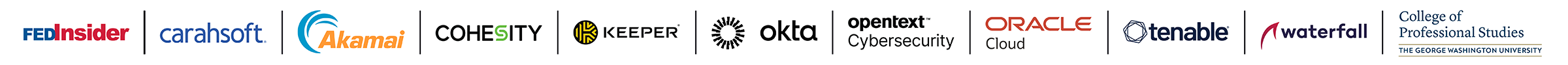 FI-Carahsoft-Akamai-Okta-OpenTextCS-OracleC-Tenable-Waterfall-Logos